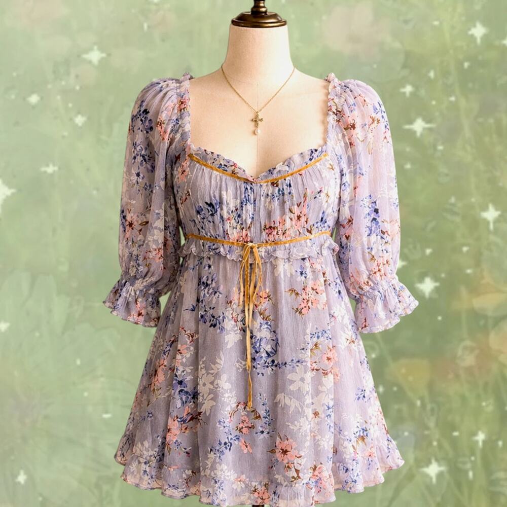 Free People Floral Fairy Mini Dress